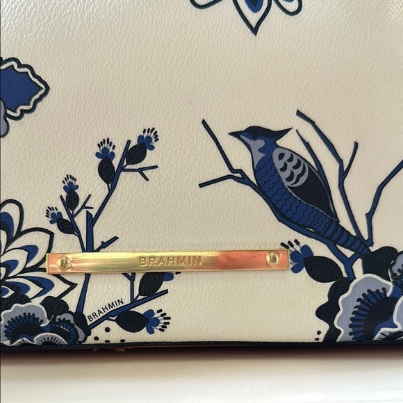 Brahmin Blue Delft Duxbury Tote Floral Blue and White Bag - Picture 4 of 10